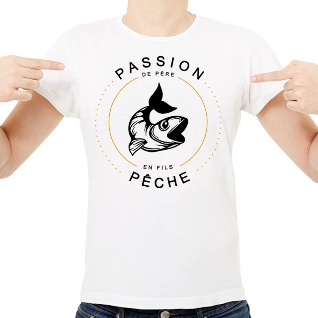 T-shirt Passion Pêche de père en fils