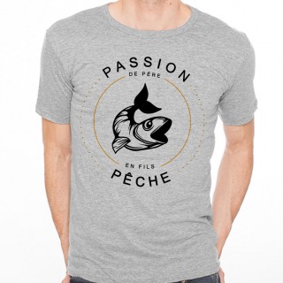 T-shirt Passion Pêche de père en fils