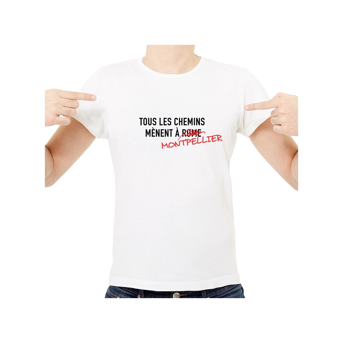 T-shirt Tous les chemins mènent à MONTPELLIER