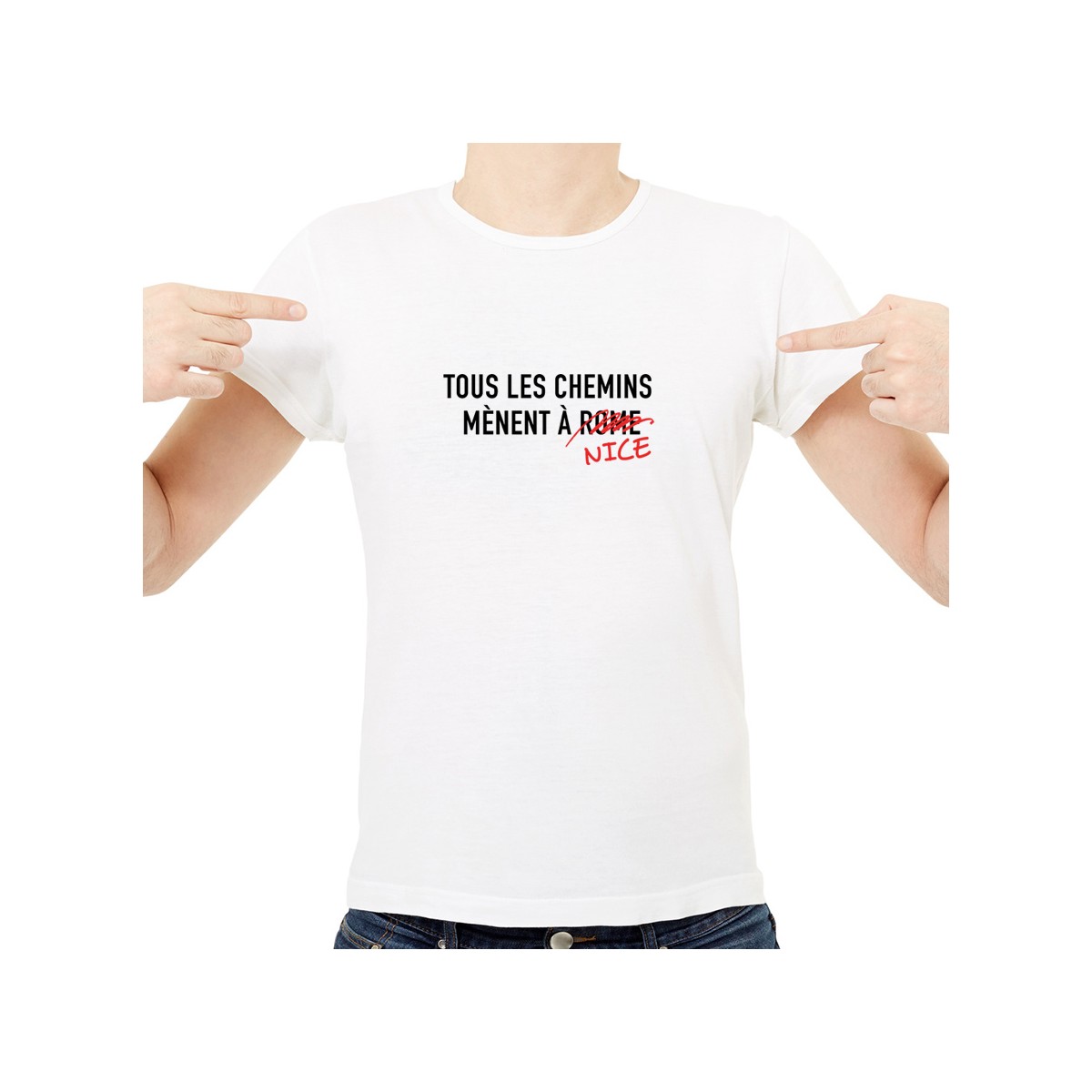 T-shirt Tous les chemins mènent à NICE