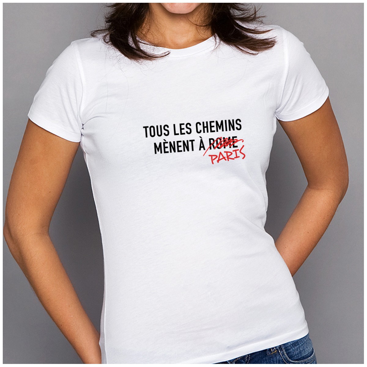 T-shirt Tous les chemins mènent à PARIS