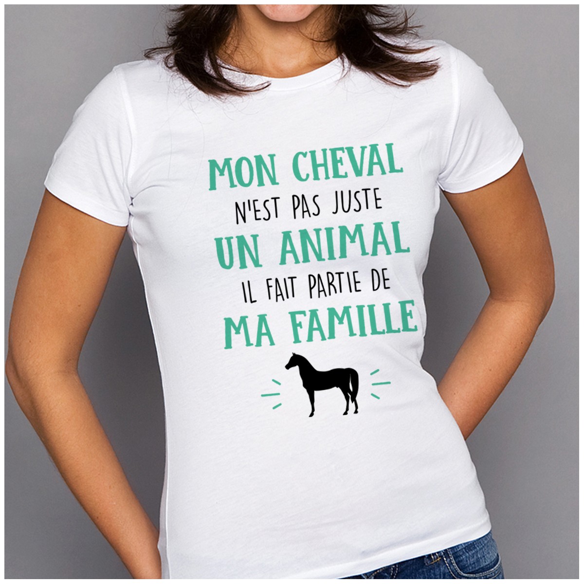 T-shirt Mon Cheval fait parti de ma Famille