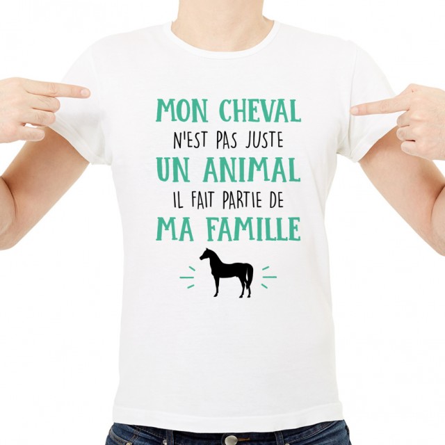 T-shirt Mon Cheval fait parti de ma Famille