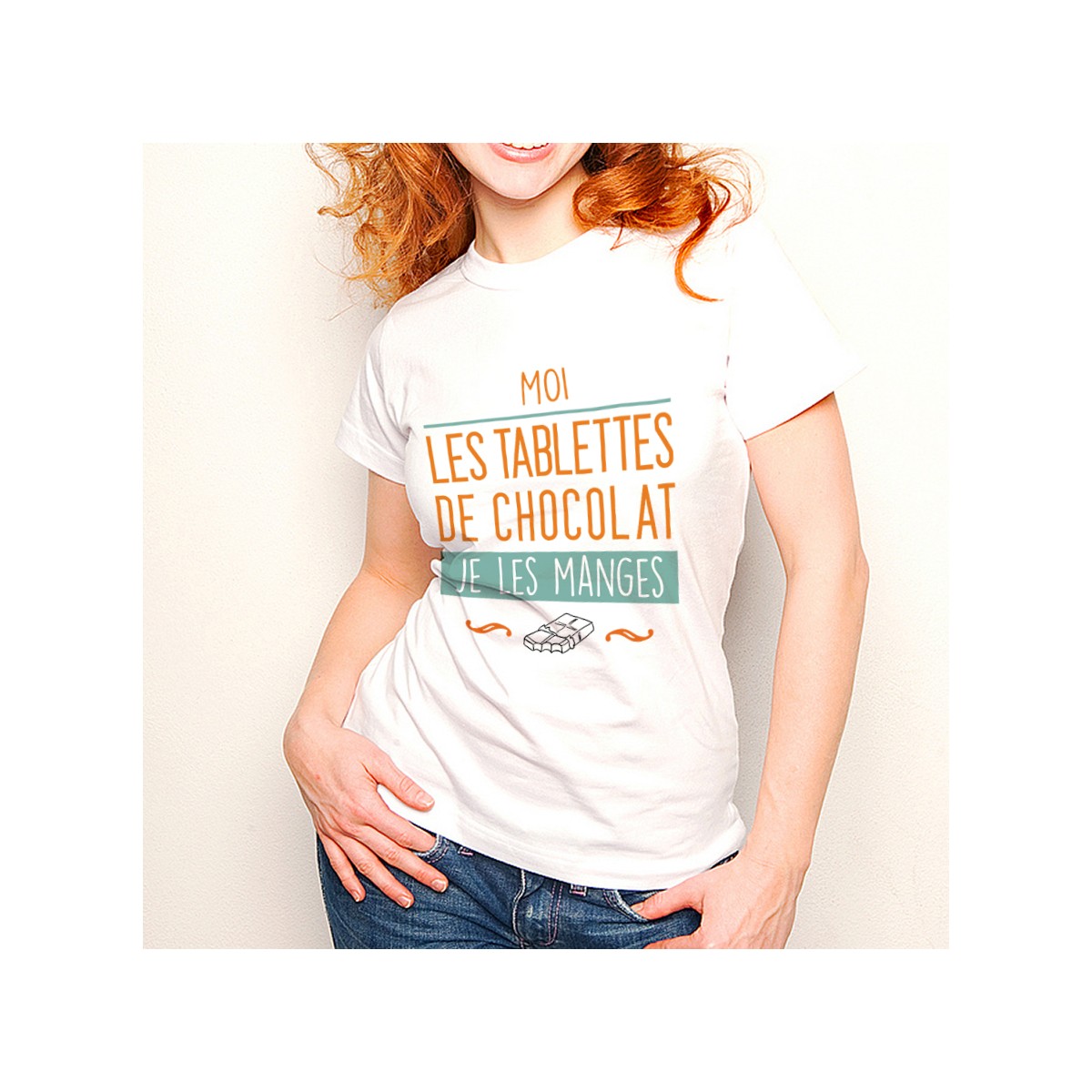 T-shirt Moi, les tablettes de chocolat, je les manges