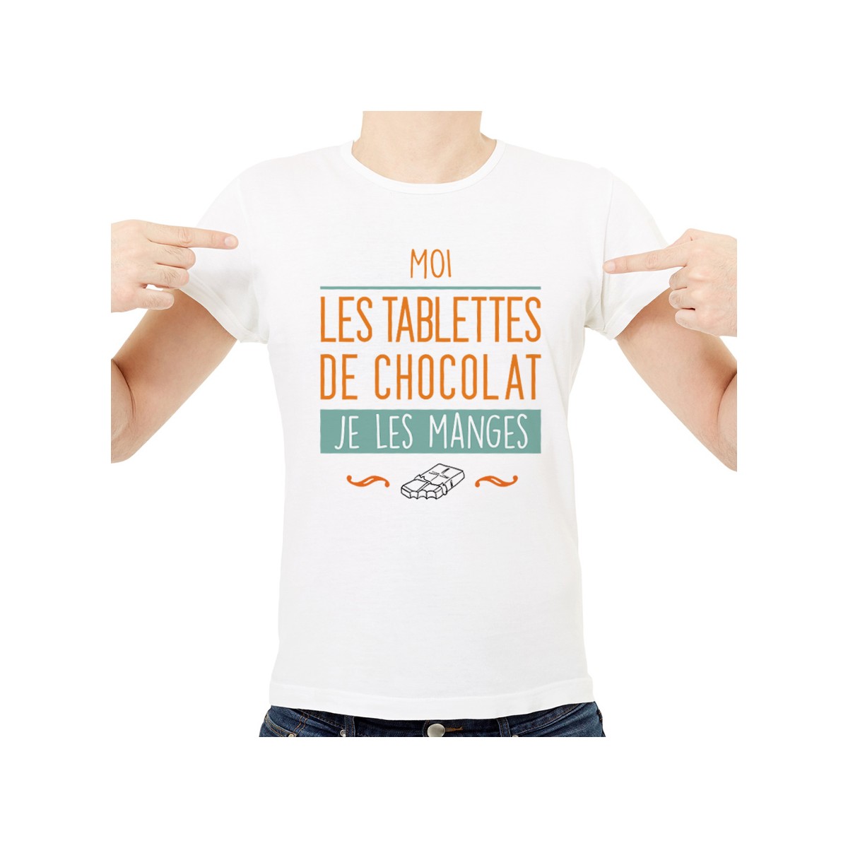 T-shirt Moi, les tablettes de chocolat, je les manges