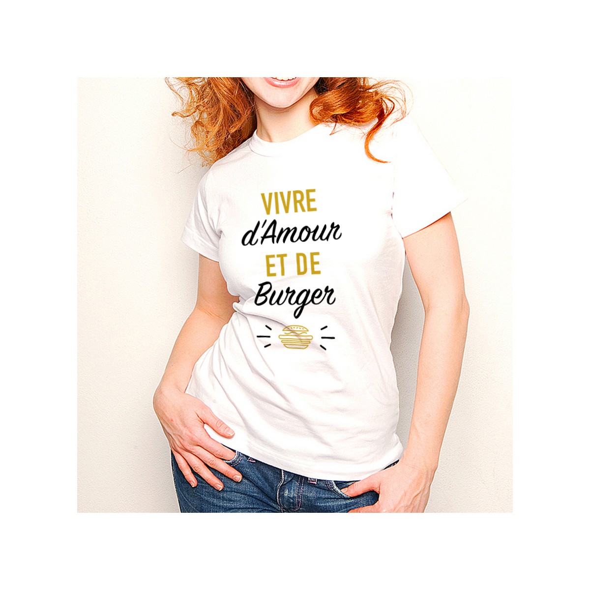 T-shirt Vivre d'Amour et de Burger