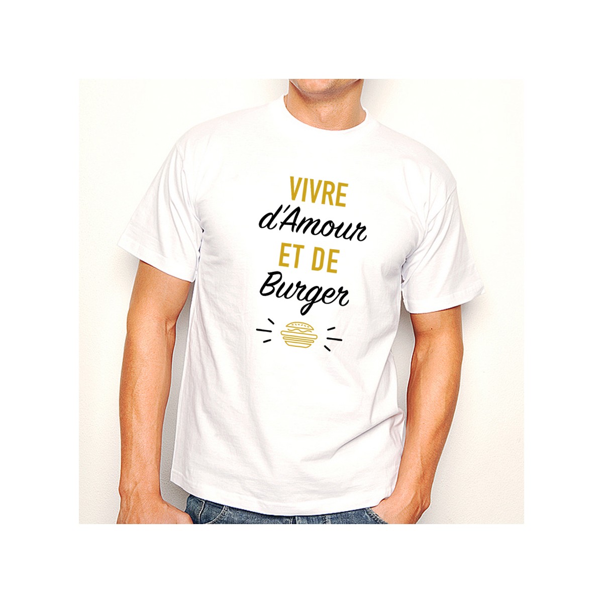 T-shirt Vivre d'Amour et de Burger