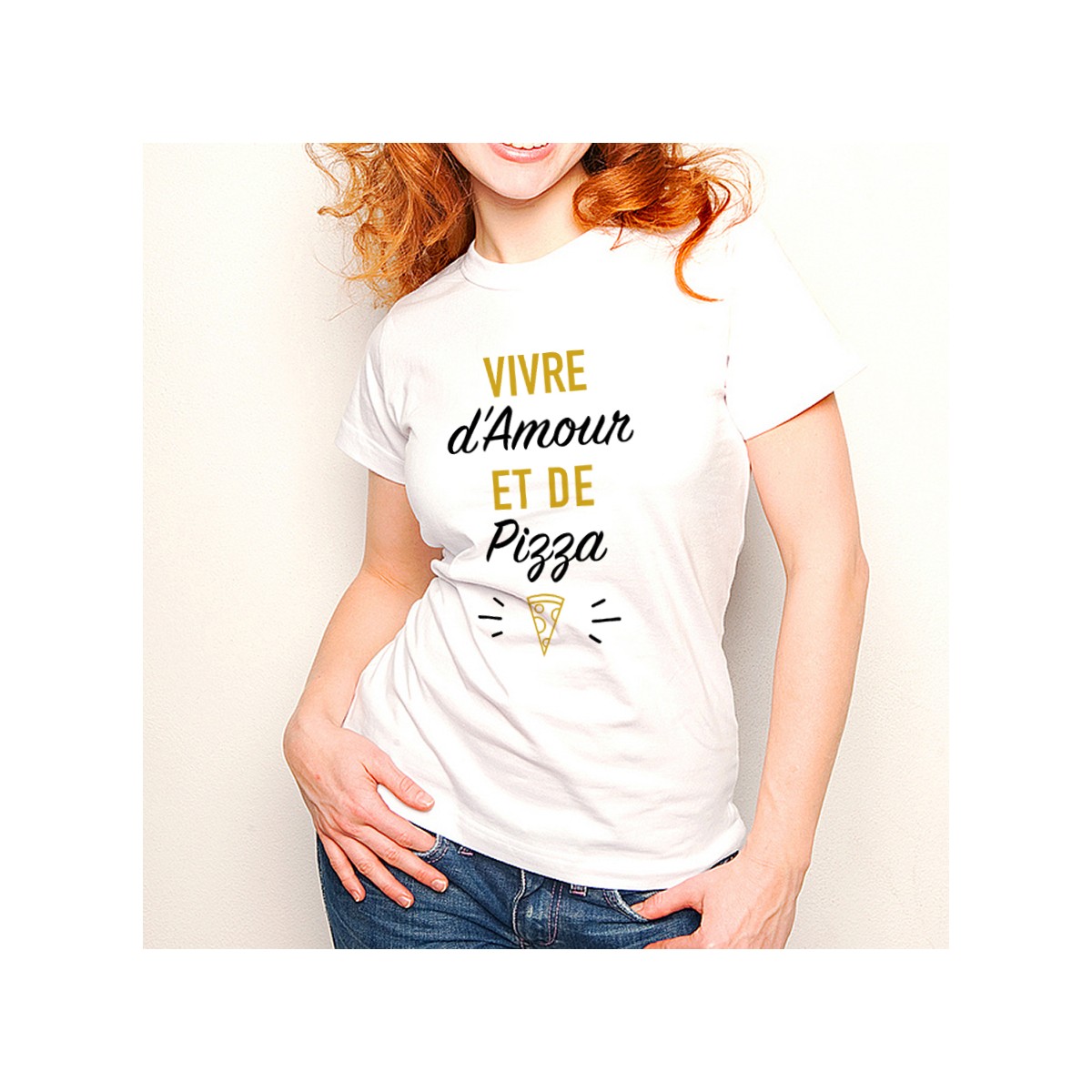 T-shirt Vivre d'Amour et de Pizza