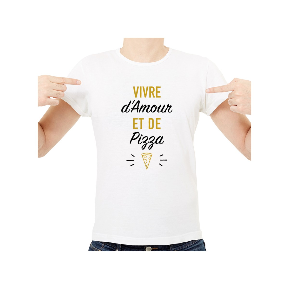 T-shirt Vivre d'Amour et de Pizza