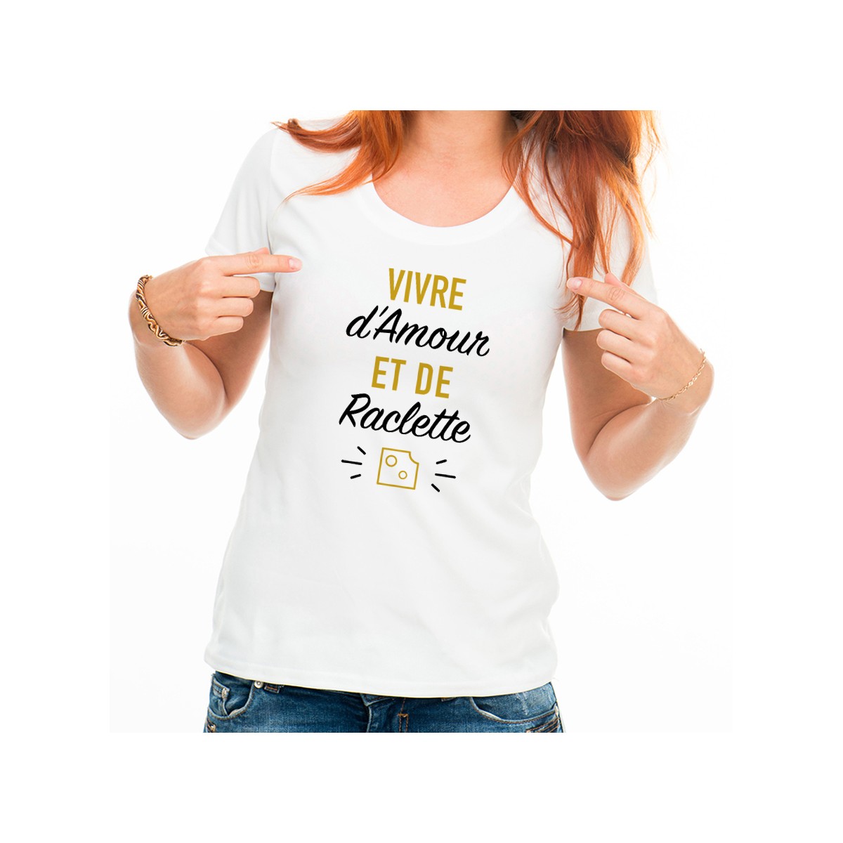 T-shirt Vivre d'Amour et de Raclette