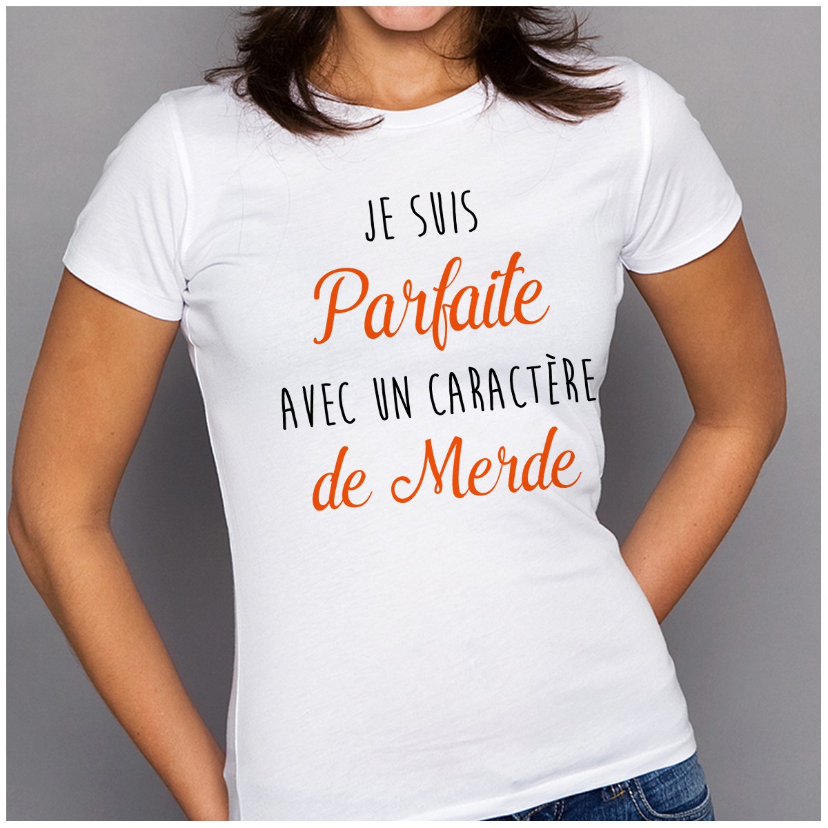 T-shirt Parfaite avec un caractère de Merde