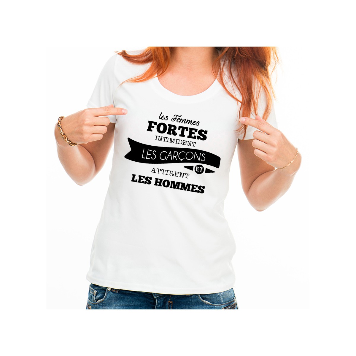 T-shirt Les femmes fortes intimident les garçons