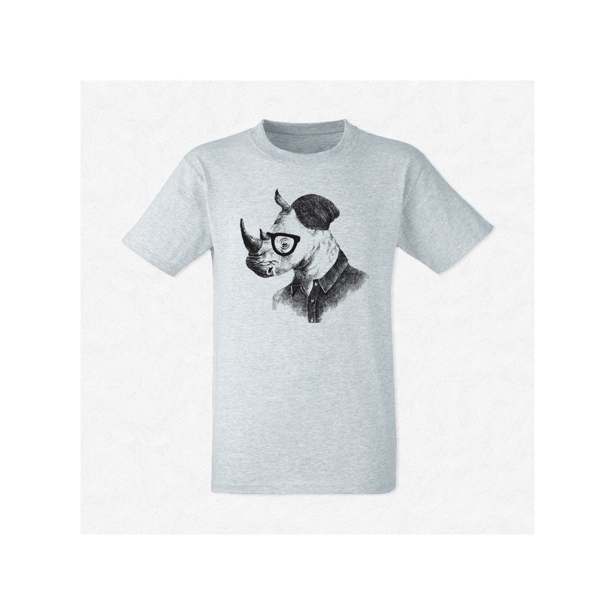 T-shirt Rhino in hipster style