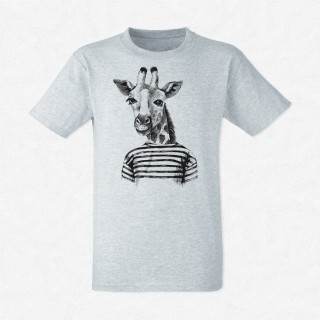 T-shirt Girafe hipster marin