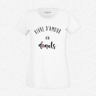 T-shirt Vivre d'amour et de donuts