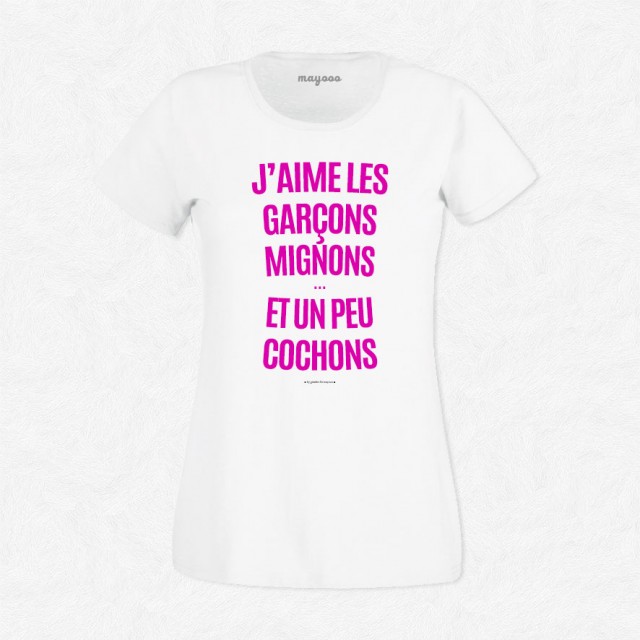 T-shirt J'aime les garçons mignons