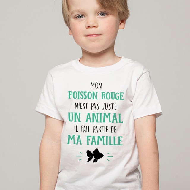 T-shirt Mon Poisson Rouge fait parti de ma Famille