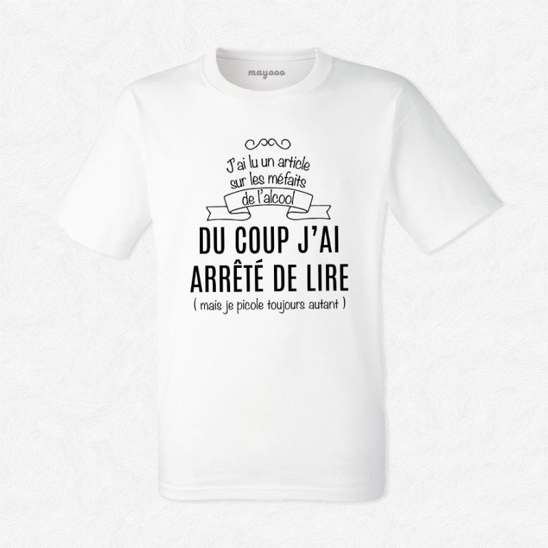 T-shirt J'ai lu un article sur les méfaits..