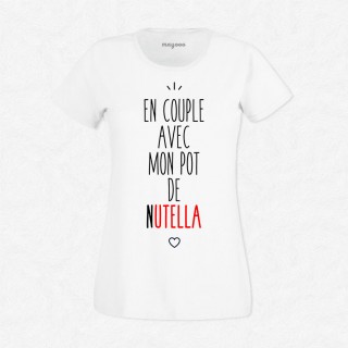 T-shirt En couple avec le pot de Nutella