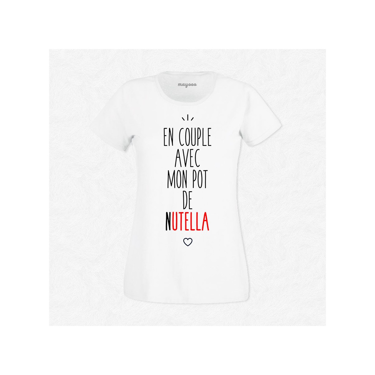 T-shirt En couple avec le pot de Nutella