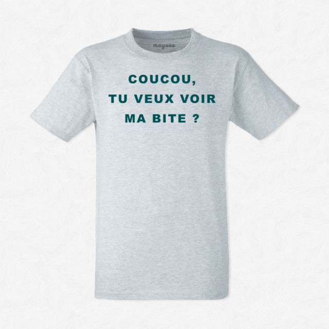 T-shirt Coucou tu veux voir ma bite