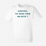 T-shirt Coucou tu veux voir ma bite