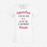 T-shirt Aujourd'hui je ne fais rien