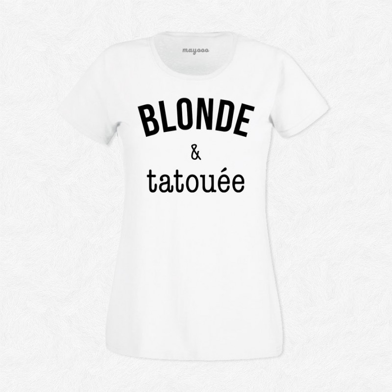 T-shirt Blonde & tatouée