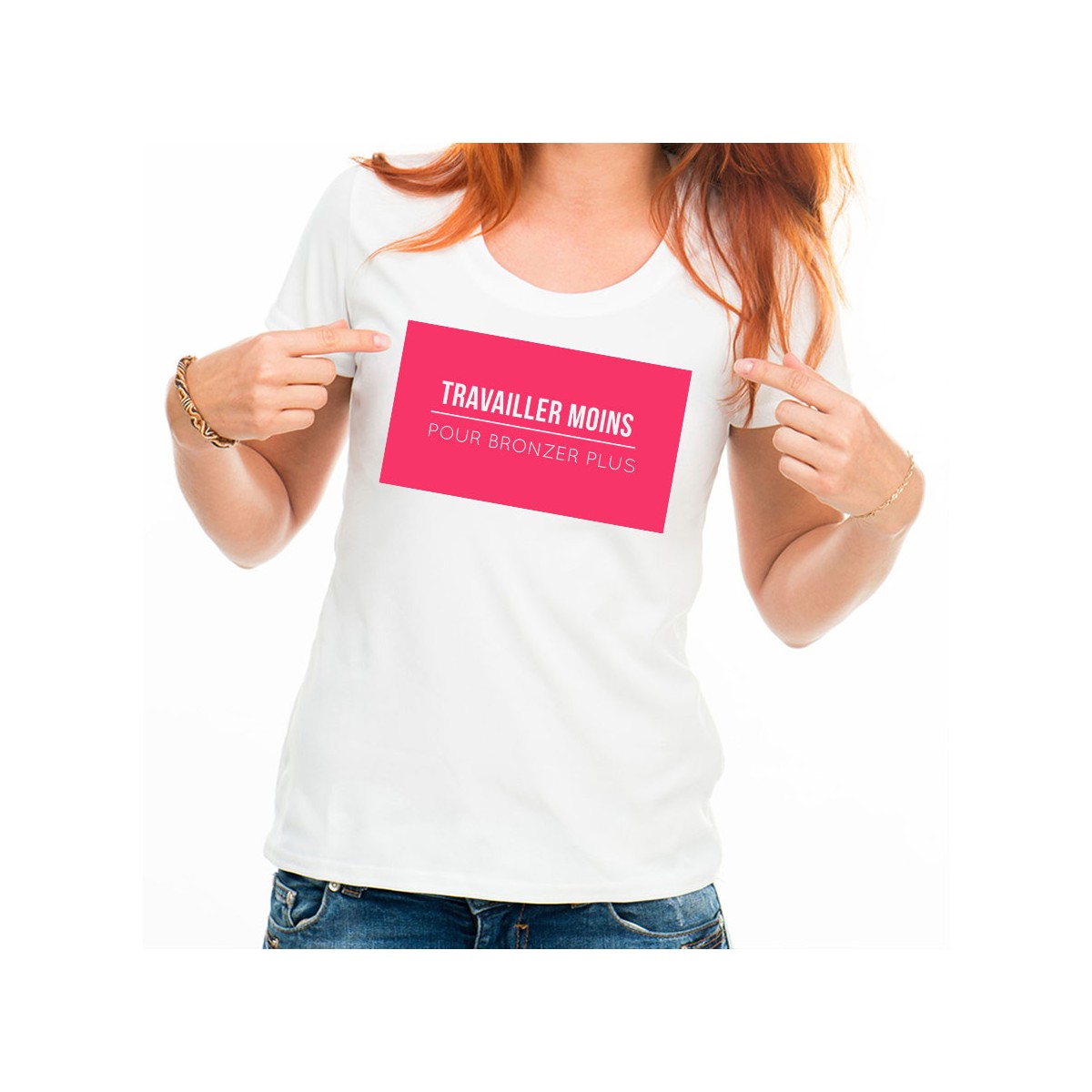 T-shirt Travailler moins pour bronzer plus