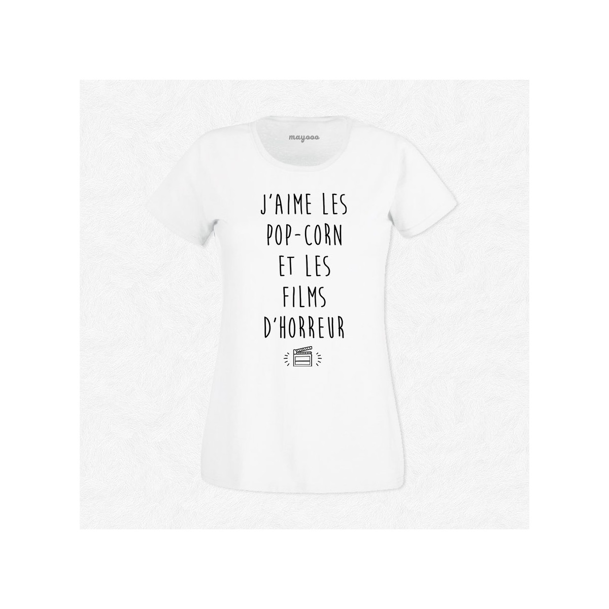 T-shirt J'aime les pop corn et les films d'horreur