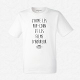 T-shirt  J'aime les pop-corn et les films d'horreur