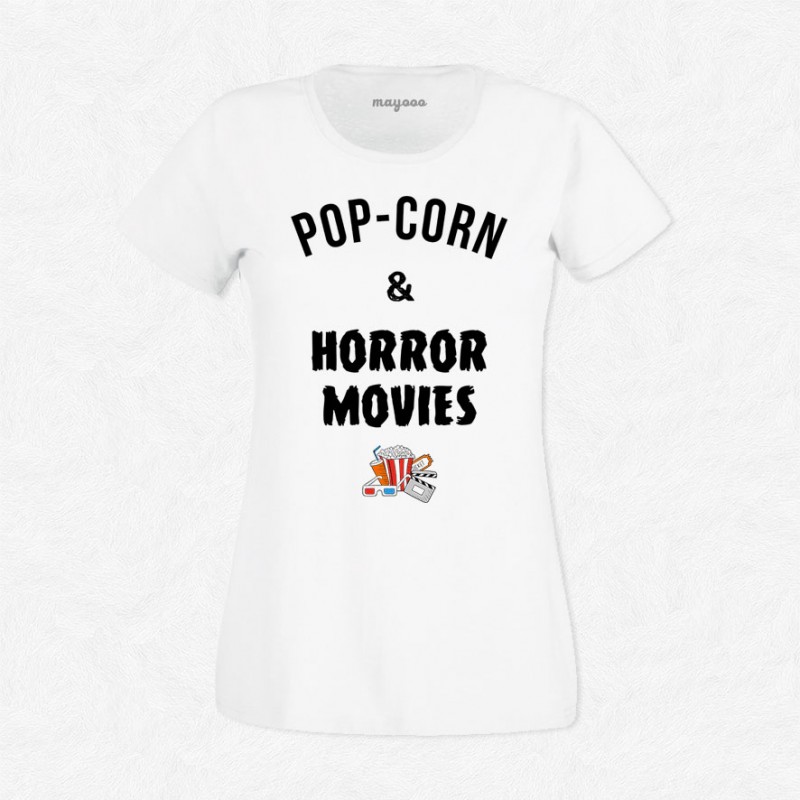 T-shirt Pop-corn and horror movies