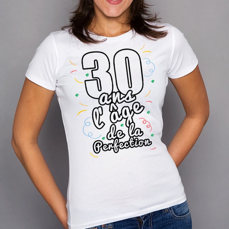 Tee-shirt 30 ans Anniversaire Homme Blanc M, L, XL