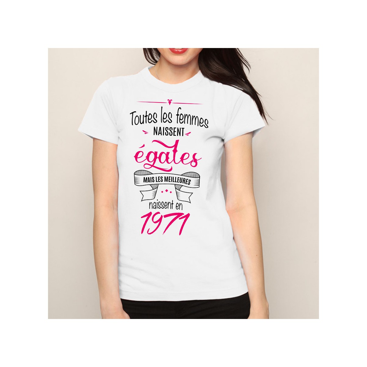 T-shirt femme Les meilleures naissent en 1971