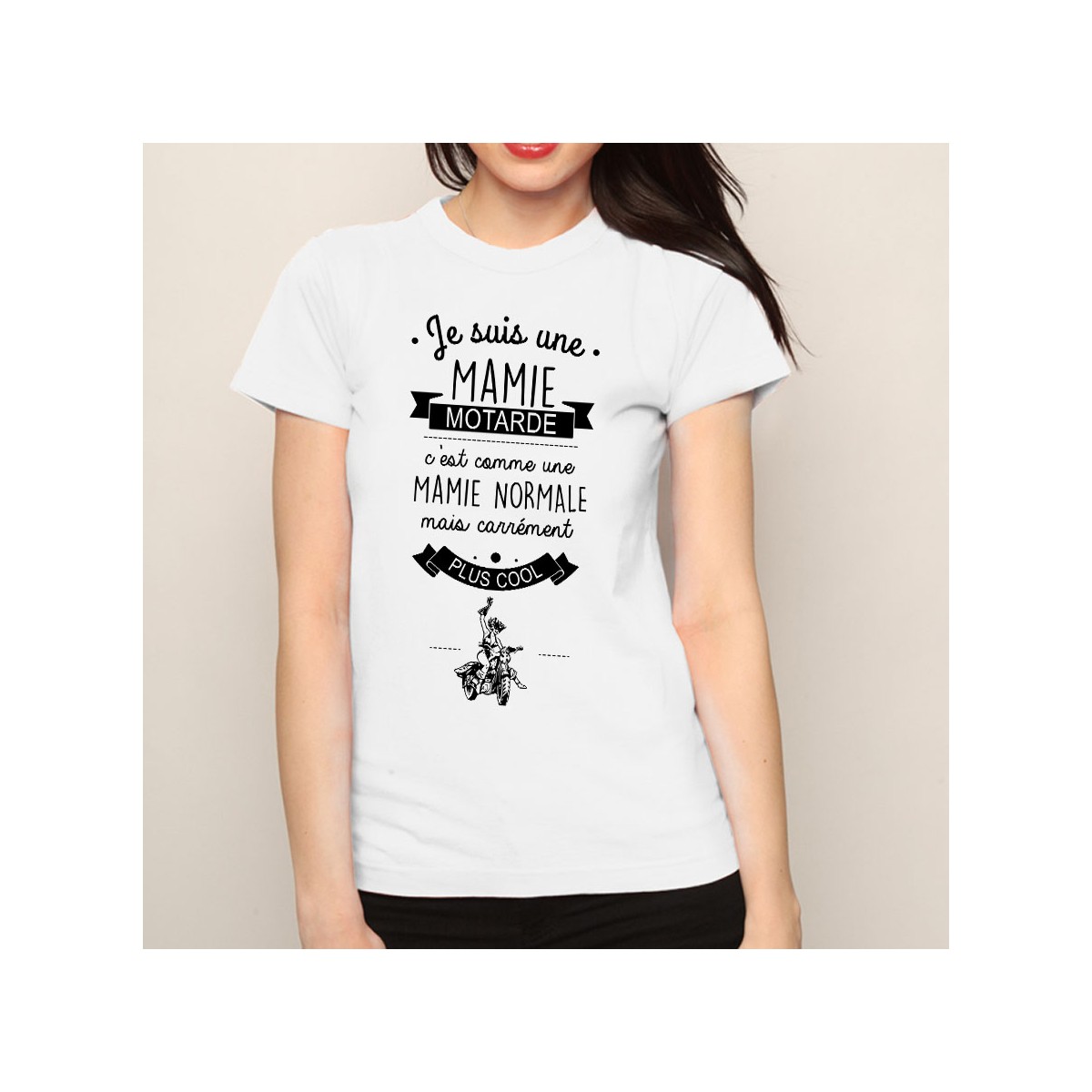 T-shirt Mamie motarde