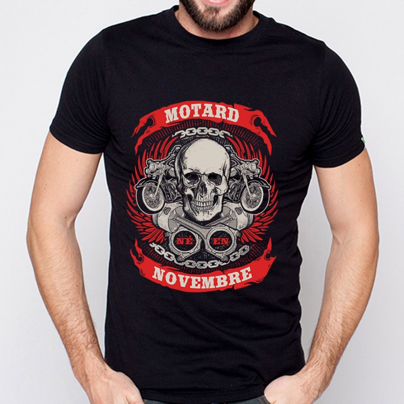 T-shirt homme motard né en Novembre