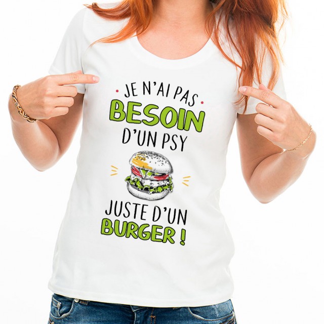 T-shirt femme Juste un burger