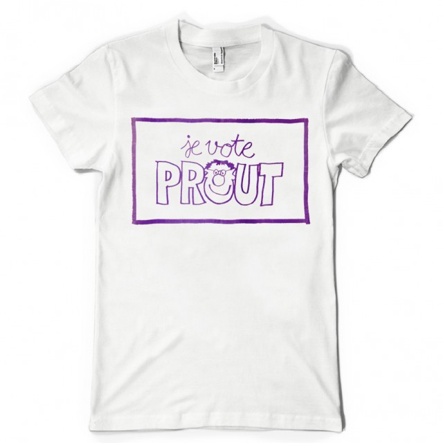 T-shirt Coluche je vote prout