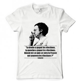 T-shirt Coluche gauche droite