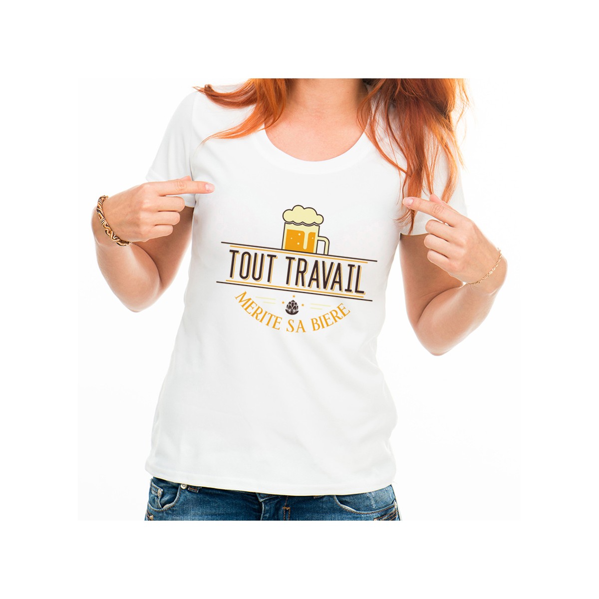 T-shirt Tout travail mérite sa bière