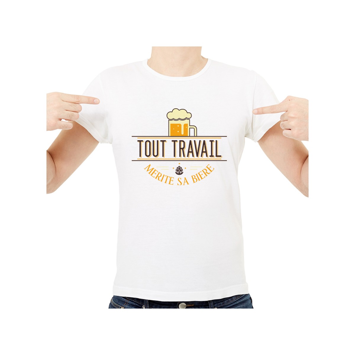 T-shirt Tout travail mérite sa bière