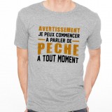 T-shirt AVERTISSEMENT...Pêche